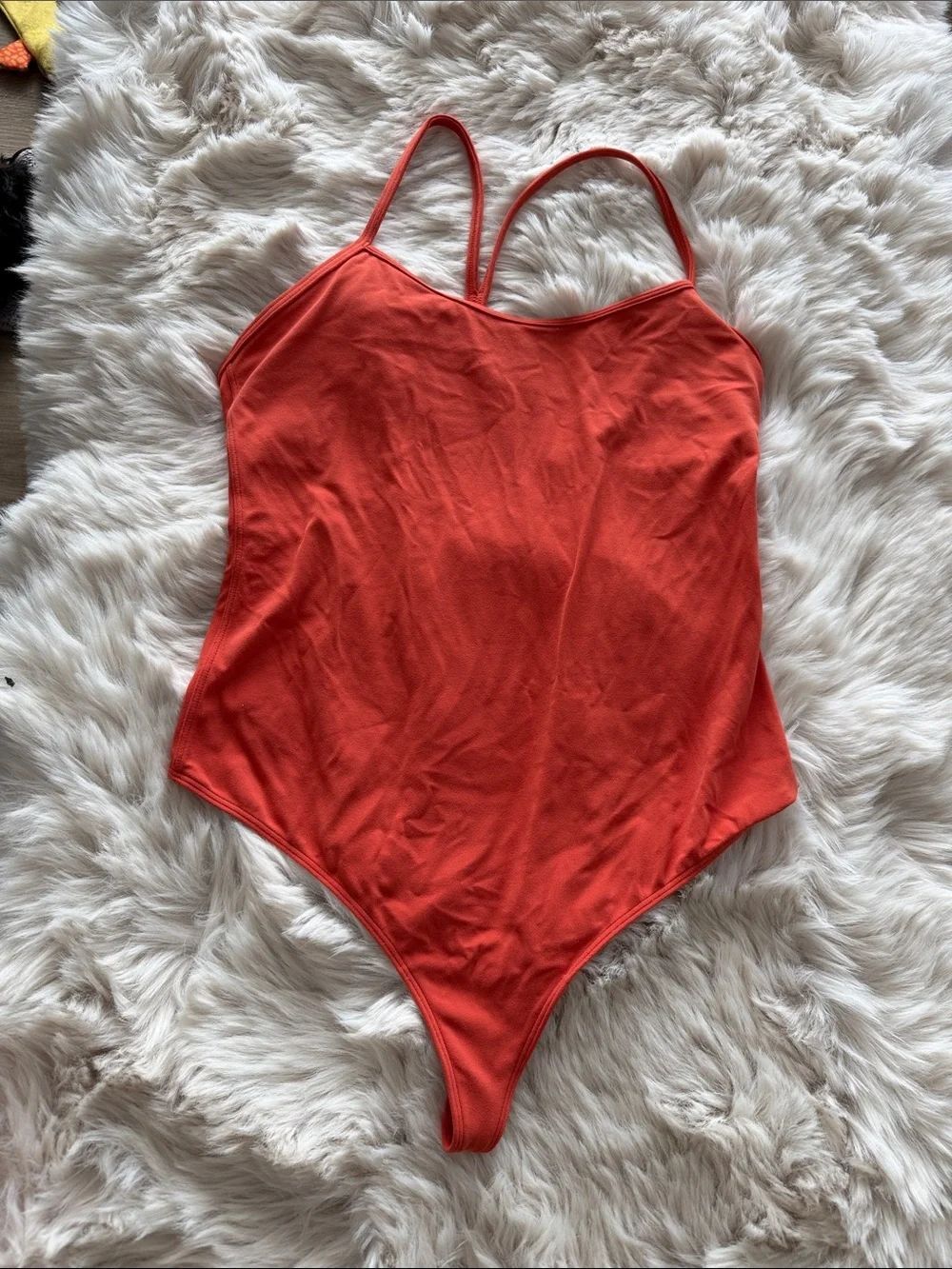 lululemon athletica Orange-Red Strappy Bodysuit